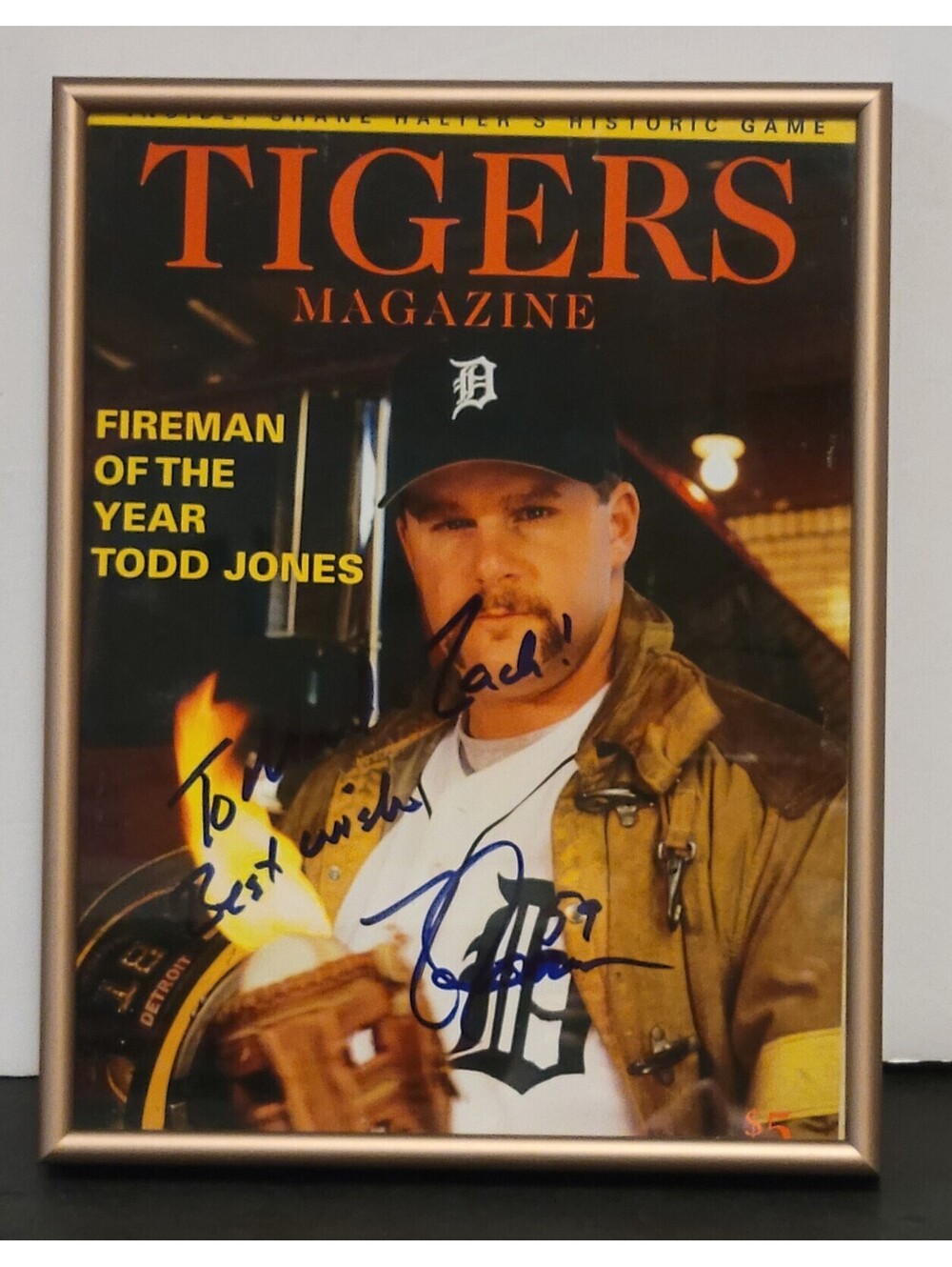 Detroit Tigers Todd Jones Signed Framed Magazine Cover Photo 2001 Season Issue#1